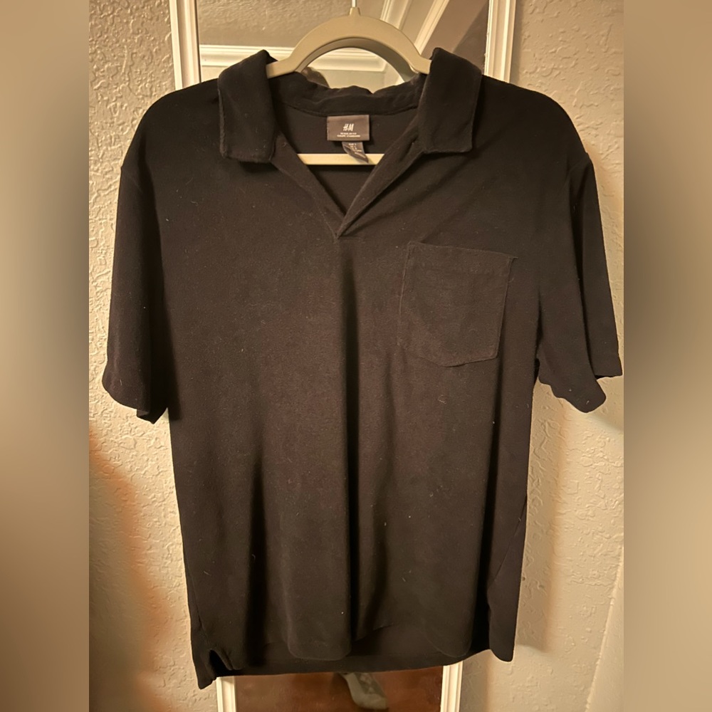 Dark Navy Terry polo by H&M Size Large